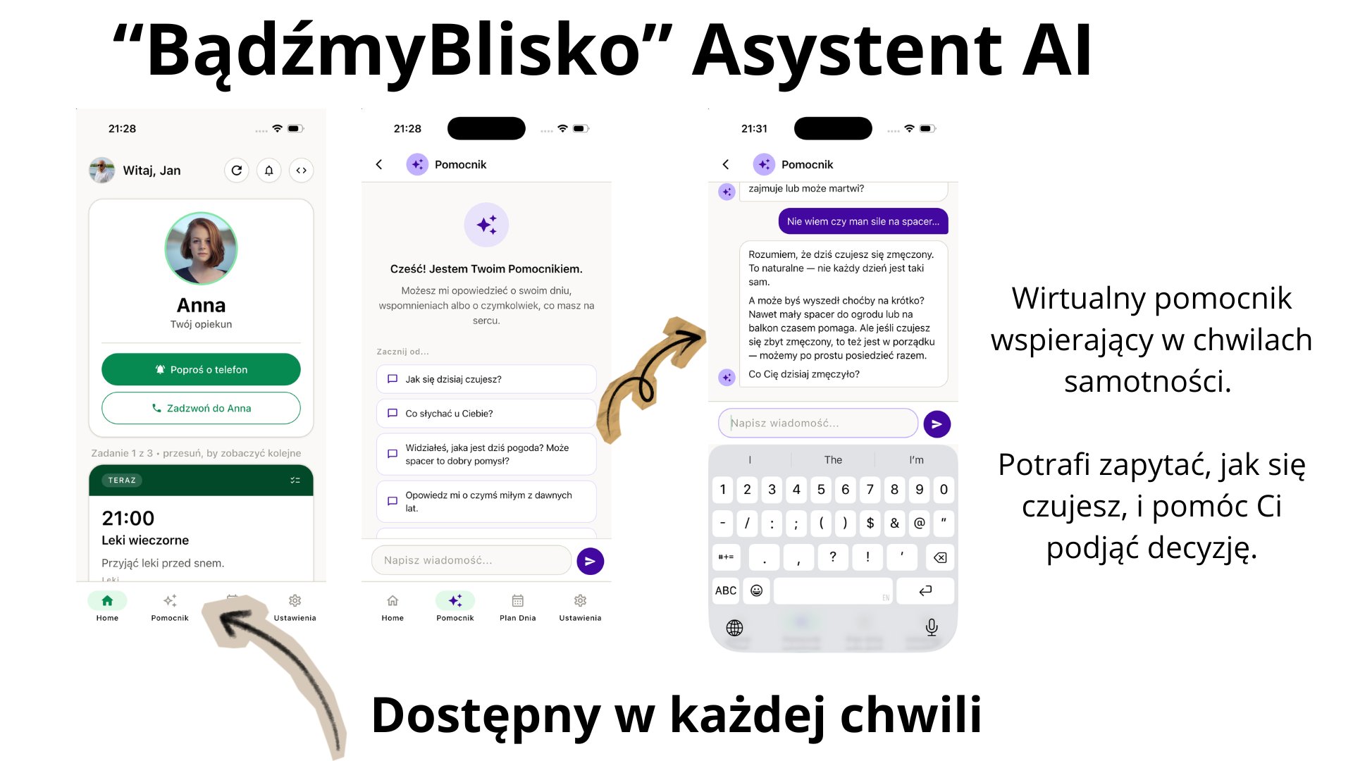 Asystent AI "BądźmyBlisko" wspierający osoby starsze